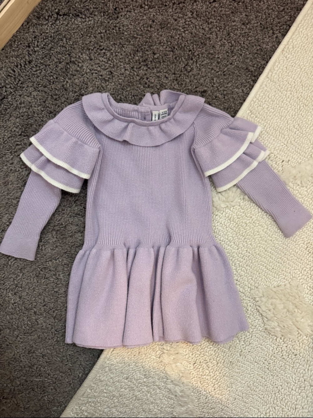 Janie and Jack Lilac Ruffle-Trim Dress